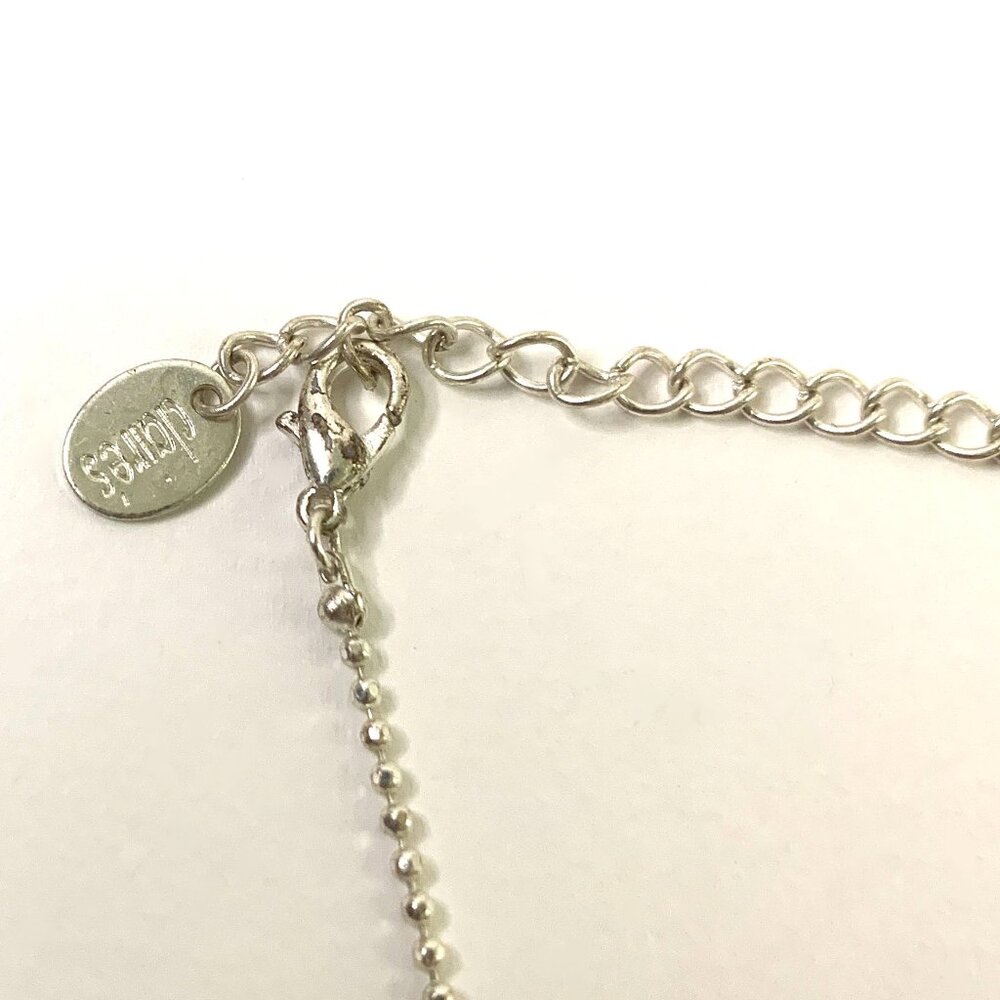 Vintage Claire’s White Rhinestone Crystals Peace Sign Necklace - Picture 4 of 5
